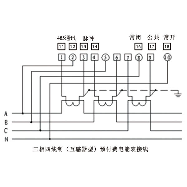 單相、三相電能表外形尺寸圖及接線圖